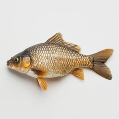 Crucian carp. Fish on a white background.
