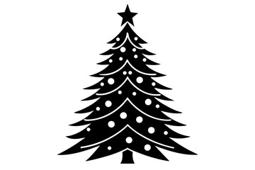 christmas tree vector Outline