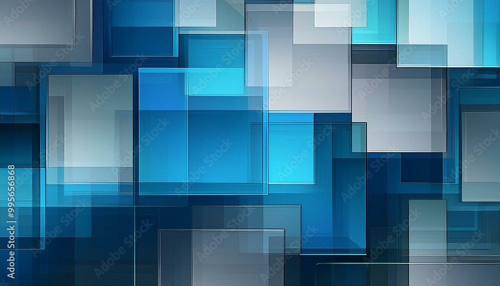Poster blue and grey glossy squares abstract tech banner design. modern abstract blue background design wit