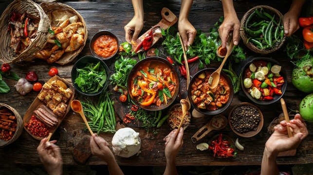 Cultural cooking class showcasing traditional cuisine. Culinary Cooking Class Diverse Dishes