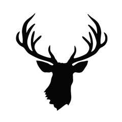 Buck Mule Deer - silhouette vector illustration transparent background