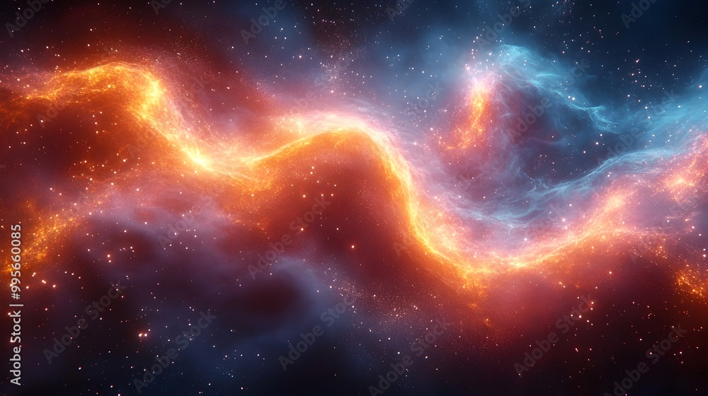 Aufkleber visualizing the quantum entanglement process with colorful intertwining energy fields