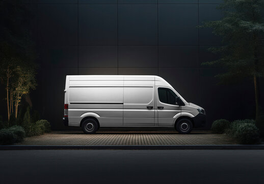 Delivery Van Mockup With Generative AI