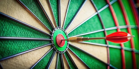 Dart hitting the green center of a target board , dart, target, shooting, center, bullseye, accuracy, precision, sport, game