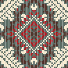 Ornament Geometric Ethnic Pattern Designfolk Embroidery, Aztec Geometric Ornament Print. Design for Carpet, Wallpaper, Clothing, Wrapping, Fabric