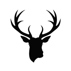 deer head black silhouette vector illustration