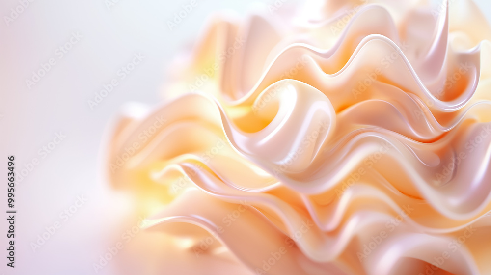 Poster the soft ruffled design showcases delicate curves and a pastel hue, creating a calming and elegant b