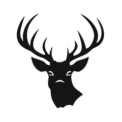 deer head black silhouette vector illustration