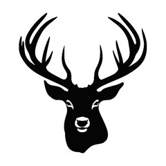 deer head black silhouette vector illustration