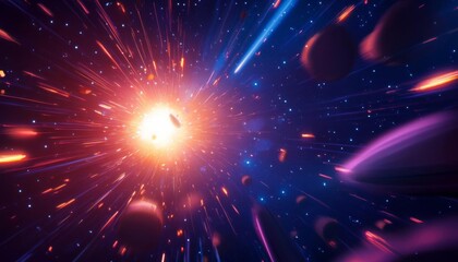 Naklejka premium Retro Retro Futurism Perspective