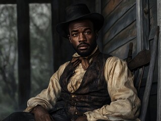 Obraz premium Portrait of a 19th Century Enslaved Individual