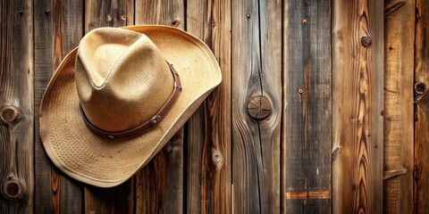 Cowboy hat hanging on weathered wooden fence, cowboy hat, hanging, old, wooden, fence, western, rustic, vintage, accessory