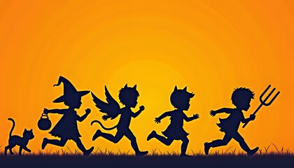 children playing on the meadow