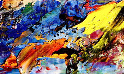 Color texture. Hand drawn oil painting on canvas. Abstract art background. Modern, contemporary art. Colorful canvas. Wall decor background	
