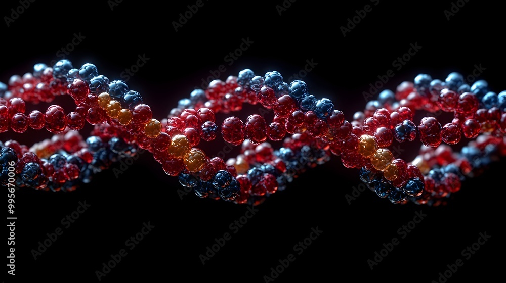 Poster detailed cross sectional view of dna molecule highlighting helix structure and base pair bonding