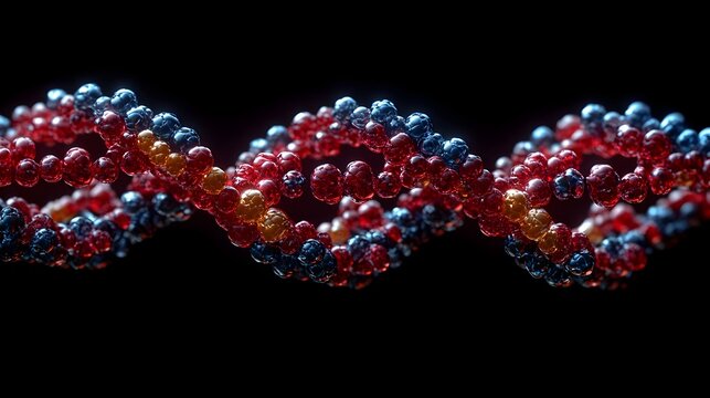 Detailed Cross Sectional View of DNA Molecule Highlighting Helix Structure and Base Pair Bonding