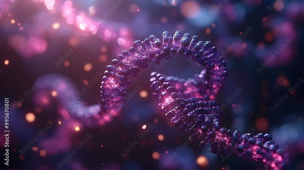 Poster dynamic animation of dna transcription process with ribosomes and polymerase interacting