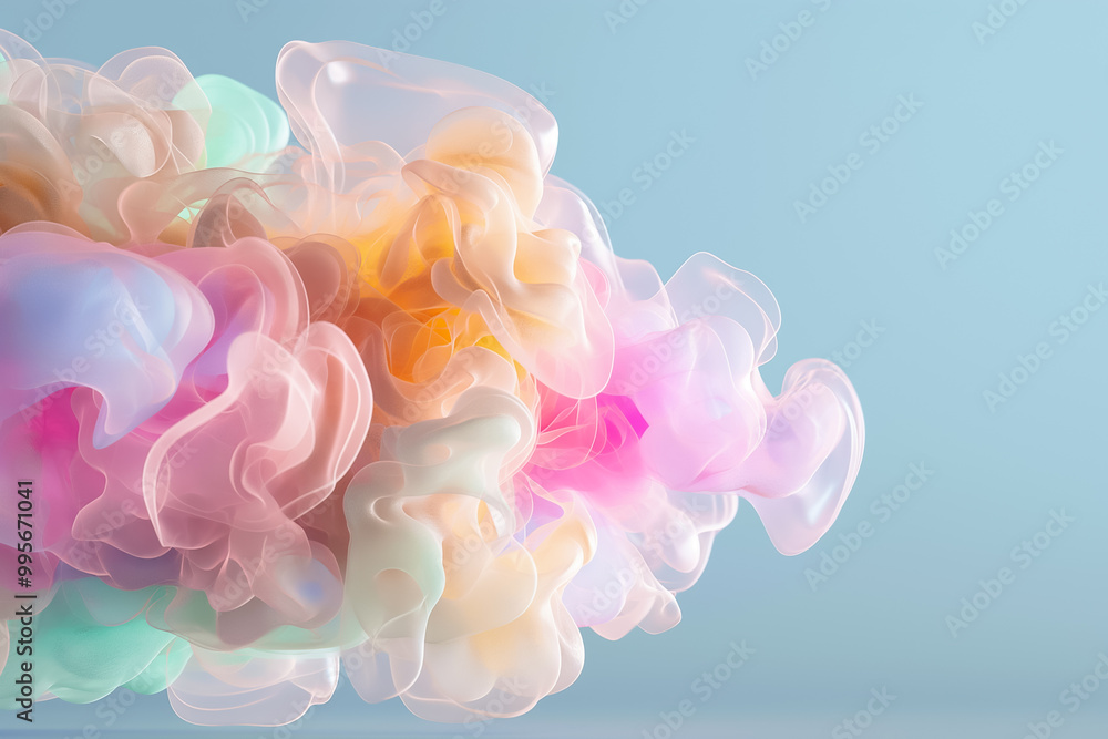 Poster a swirl of soft pastel colors blends seamlessly, creating a calming and abstract background. the gen
