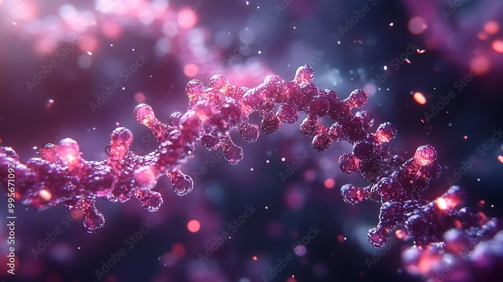 Poster dynamic animation of dna transcription process showcasing molecular interactions