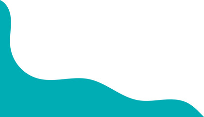 Teal wavy corner suitable for background, layout, banner. Fluid corner illustration