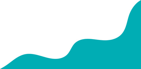 Teal wavy corner suitable for background, layout, banner. Fluid corner illustration