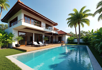 Fototapeta premium luxury hotel pool