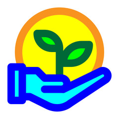 conservation, preservation, eco friendly, go green, sustainability, ecology, save earth colored outline icon