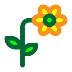 flora, floral, flower, plant, ecology, nature colored outline icon