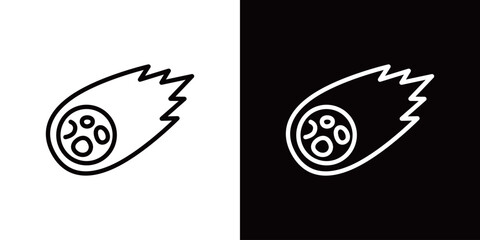 隕石のシンプルなラインアイコン © WAWAWA