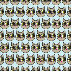 seamless pattern with funny cartoon monsters