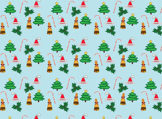 seamless pattern with christmas trees