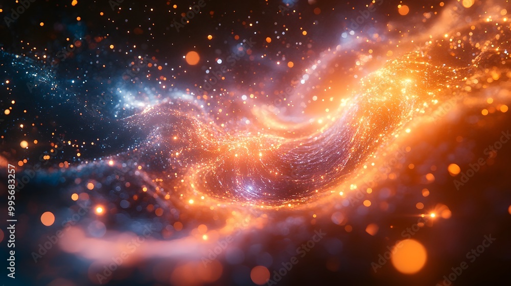 Aufkleber quantum realm of disappearing and appearing particles forming dynamic energy web