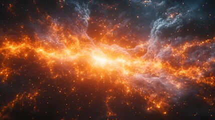 Obraz premium Captivating Quantum Realm with Dynamic Particles Interacting in Energetic Web