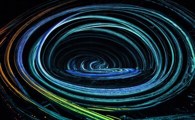 Iridescent Liquid with Undulations and Swirls. Dark Smooth Wallpaper.