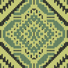 Palestinian Islamic Geometric Patterns Drawingfolk Embroidery, Aztec Geometric Ornament Print. Design for Carpet, Wallpaper, Clothing, Wrapping, Fabric