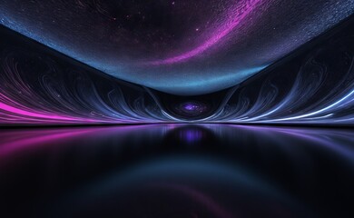 Abstract vector background. Dark iridescent texture effect. 3D waving particles .