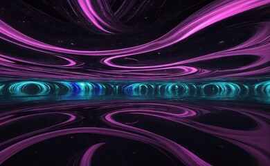 Abstract vector background. Dark iridescent texture effect. 3D waving particles .