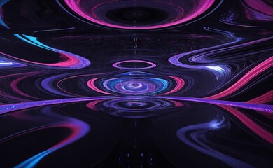 Abstract vector background. Dark iridescent texture effect. 3D waving particles .