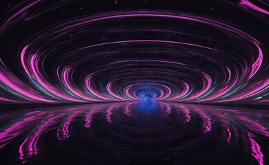 Abstract vector background. Dark iridescent texture effect. 3D waving particles .