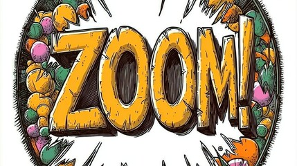 Cartoon Zoom! Comic Book Style Illustration