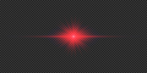 Red horizontal light effect of lens flares