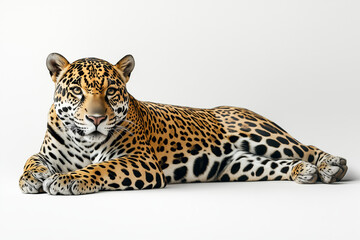 Obraz premium Leopard Resting A majestic leopard lying down, its body relaxed but eyes alert, showcasing its natural grace.