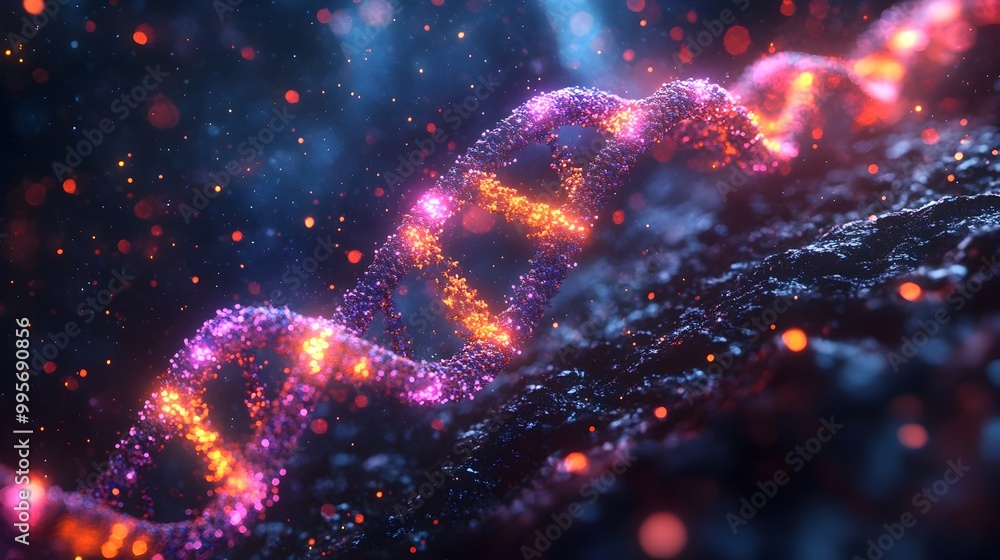 Poster visualizing the power of genetic engineering with crispr cas9 technique