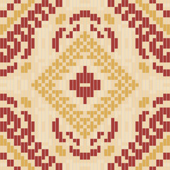 Obraz premium Squares Abstract Colorful Geometric Pattern Backgroundfolk Embroidery, Aztec Geometric Ornament Print. Design for Carpet, Wallpaper, Clothing, Wrapping, Fabric