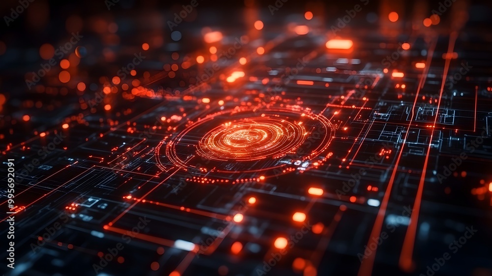 Aufkleber cybersecurity visualization an abstract representation of digital defense mechanisms