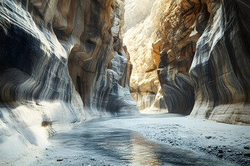 Waterfall cascades through a hidden cave, a breathtaking natural wonder