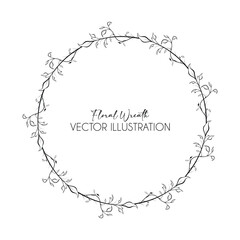 Rustic frame vector made of beautiful branches