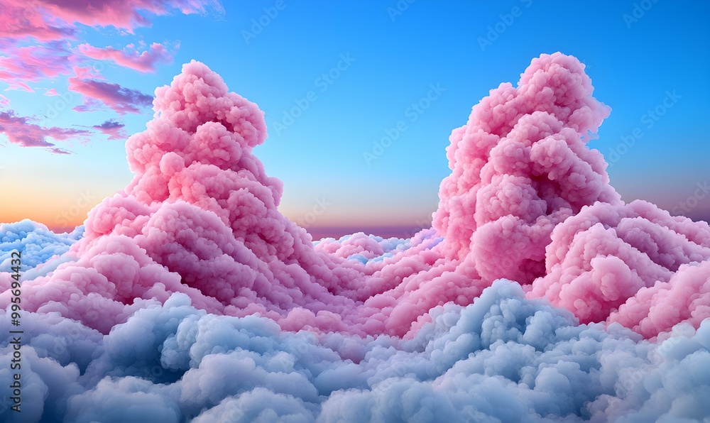 Aufkleber floating meditation space, serene clouds enveloping a tranquil setting, inviting calm and reflection