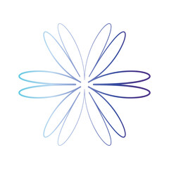 Naklejka premium Beautiful flower decorationAbstract flower minimalistic geometric element for design and interfaces, Simple light shape basic shape for science, subject cut out for editing and overlay 