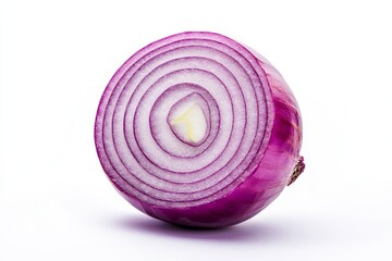 half cut and sweet big onion isolated on white background 